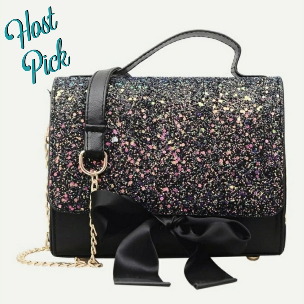 HP - Bow Tie Glittering Sparkle Mini Purse Bag